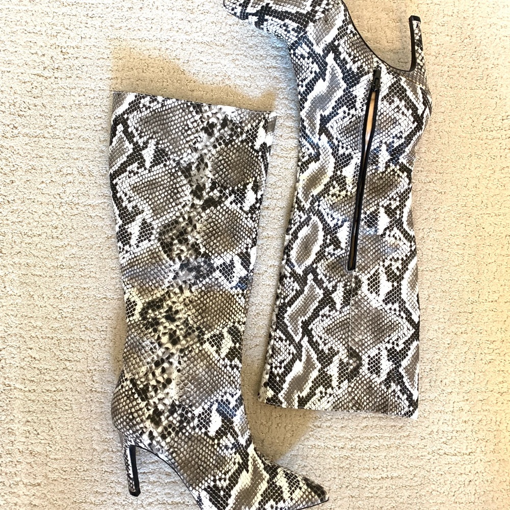 Faux Snakeskin Boots